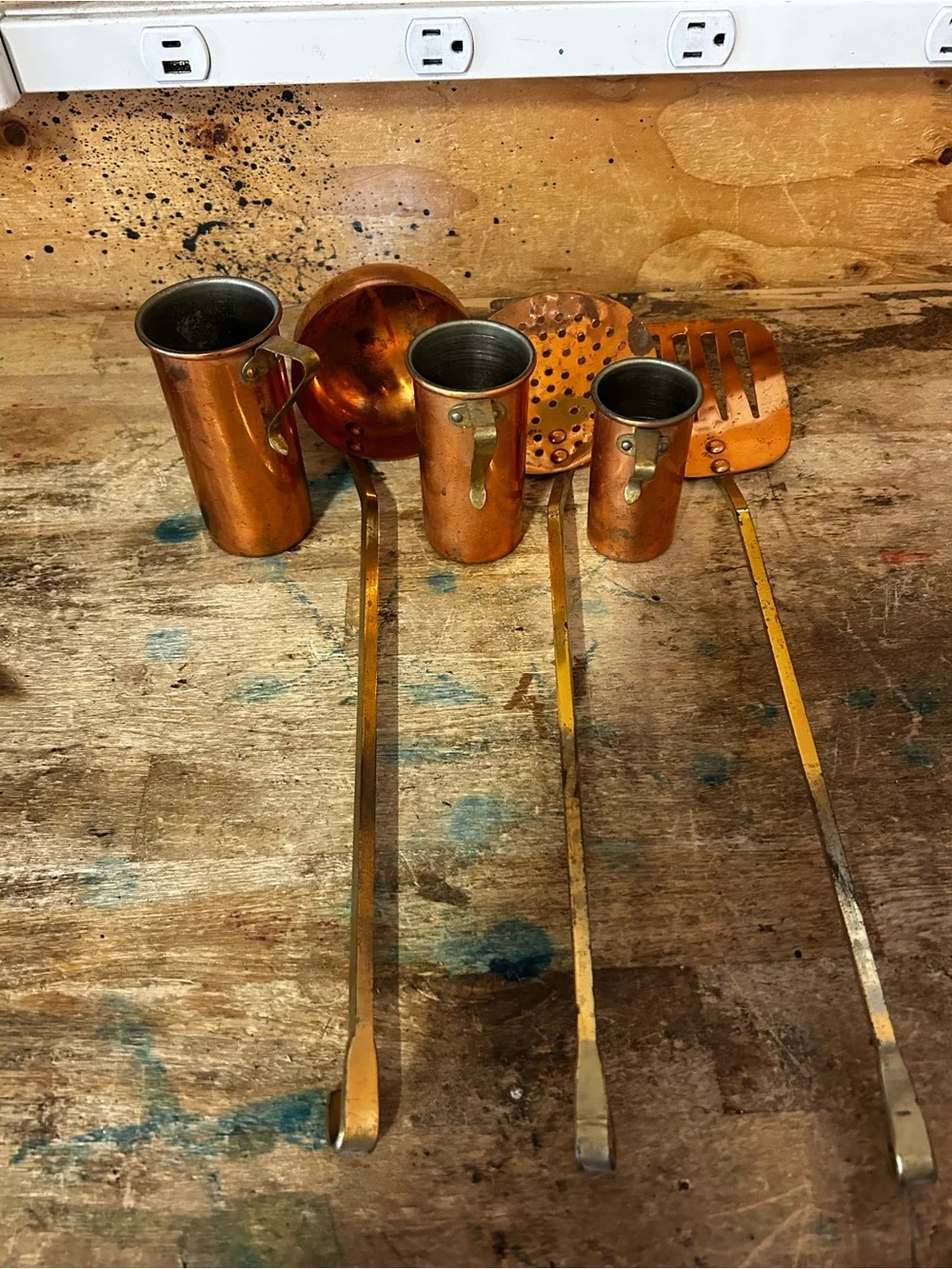 Vintage Copper Kitchen Utensil Set - Copper Finish